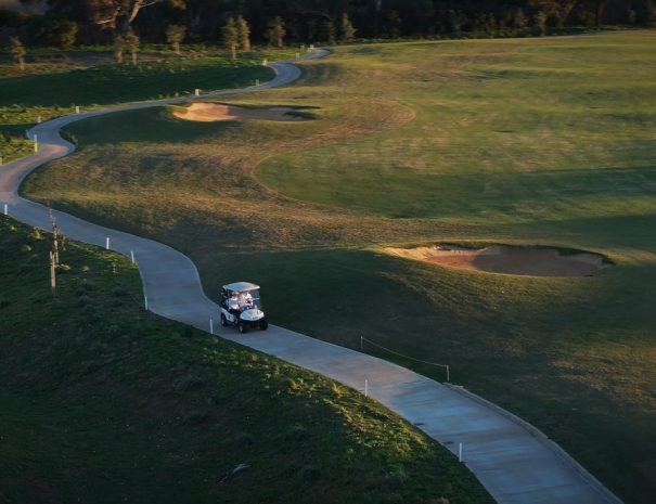 Limassol Greens buggy path at sunset