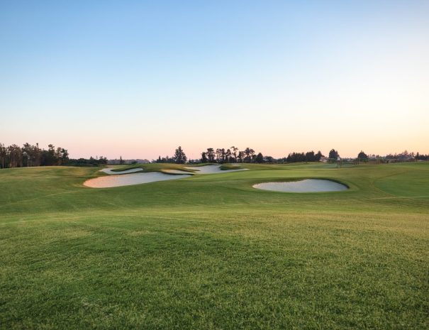 Limassol Greens fairway and bunkers at dusk