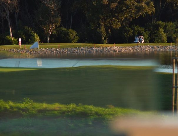 Limassol Greens green and lake at golden hour