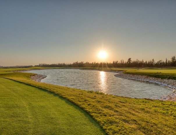 Limassol Greens water hazard at sunset